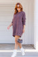 Mocha Fuzzy Knit Long Sleeve Sweater Dress