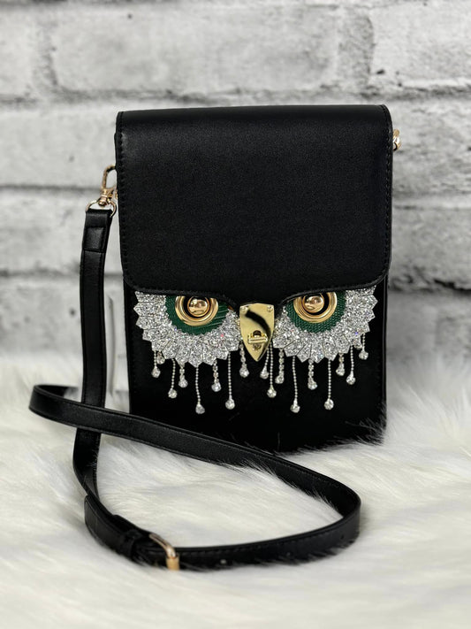 Black Owl Shoulder Bag
