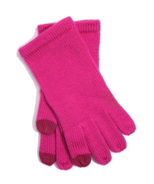 Echo New York Electric Pink Touch Screen Knit Gloves