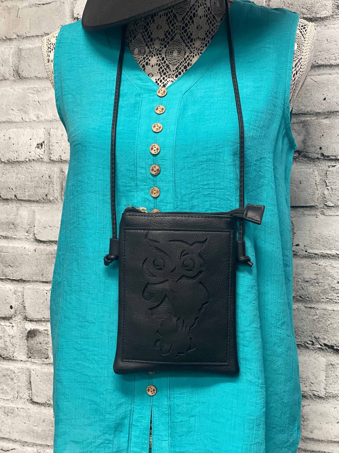 Owl Faux Leather Crossbody Bag