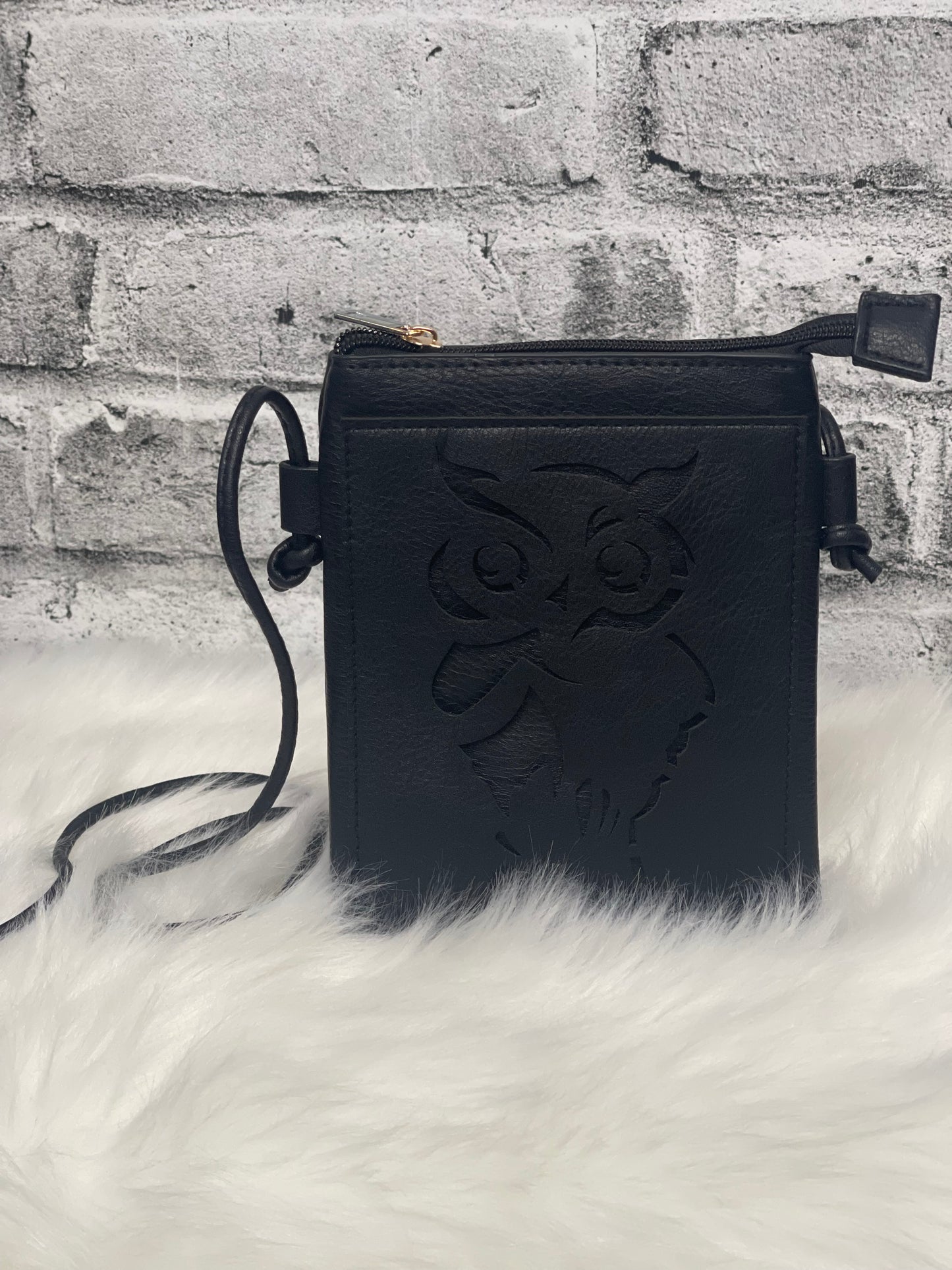 Owl Faux Leather Crossbody Bag