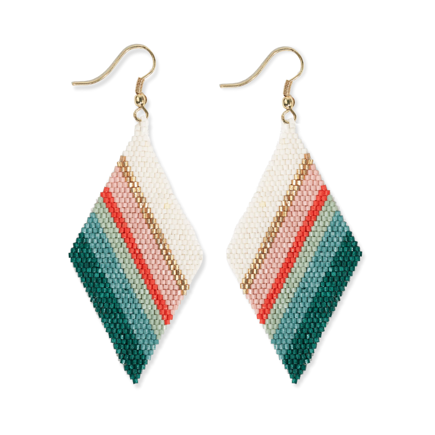 Frida Mixed Stripe Beaded Earrings Modern Preppy