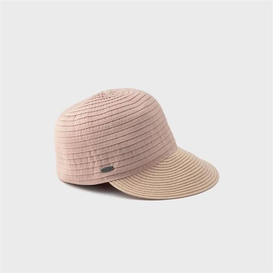 Clavia Cap in Ribbon and Straw in Pink
