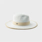 Florent Crushable Fedora with Straw detail in White