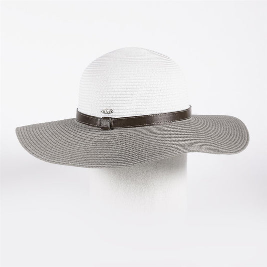 Copacap Floppy Hat Color Blocked in White Grey
