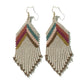 Elise Chevron Beaded Fringe Earrings Muted Rainbow