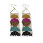 Gloria Half Circles Beaded Fringe Earrings Muted Rainbow