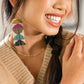 Gloria Half Circles Beaded Fringe Earrings Muted Rainbow