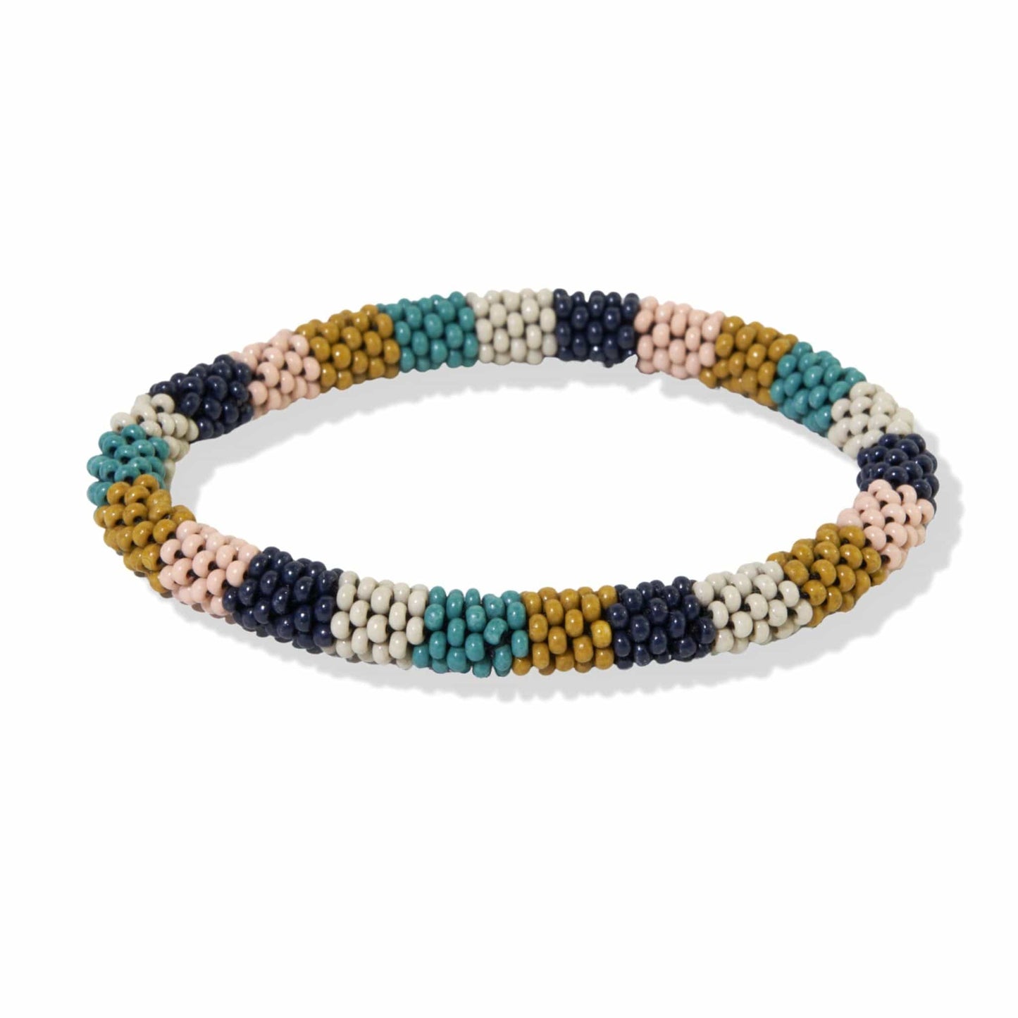 Marcy Multi Stripe Beaded Bracelet Teal