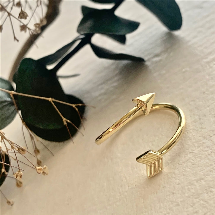 Misguided Arrow Ring in Gold