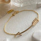 "Artemis" Raw Brass Arrow Chain Bracelet