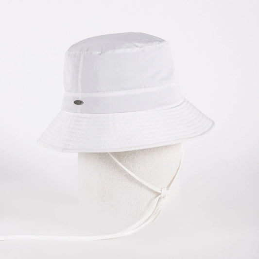 Bolsla White Bucket Hat with Strings
