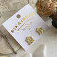 "108" Raw Brass Cabin Stud Earrings