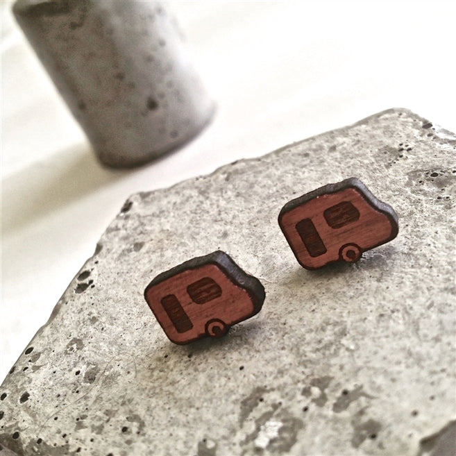 Cherrywood Vintage Style Camper Stud Earrings