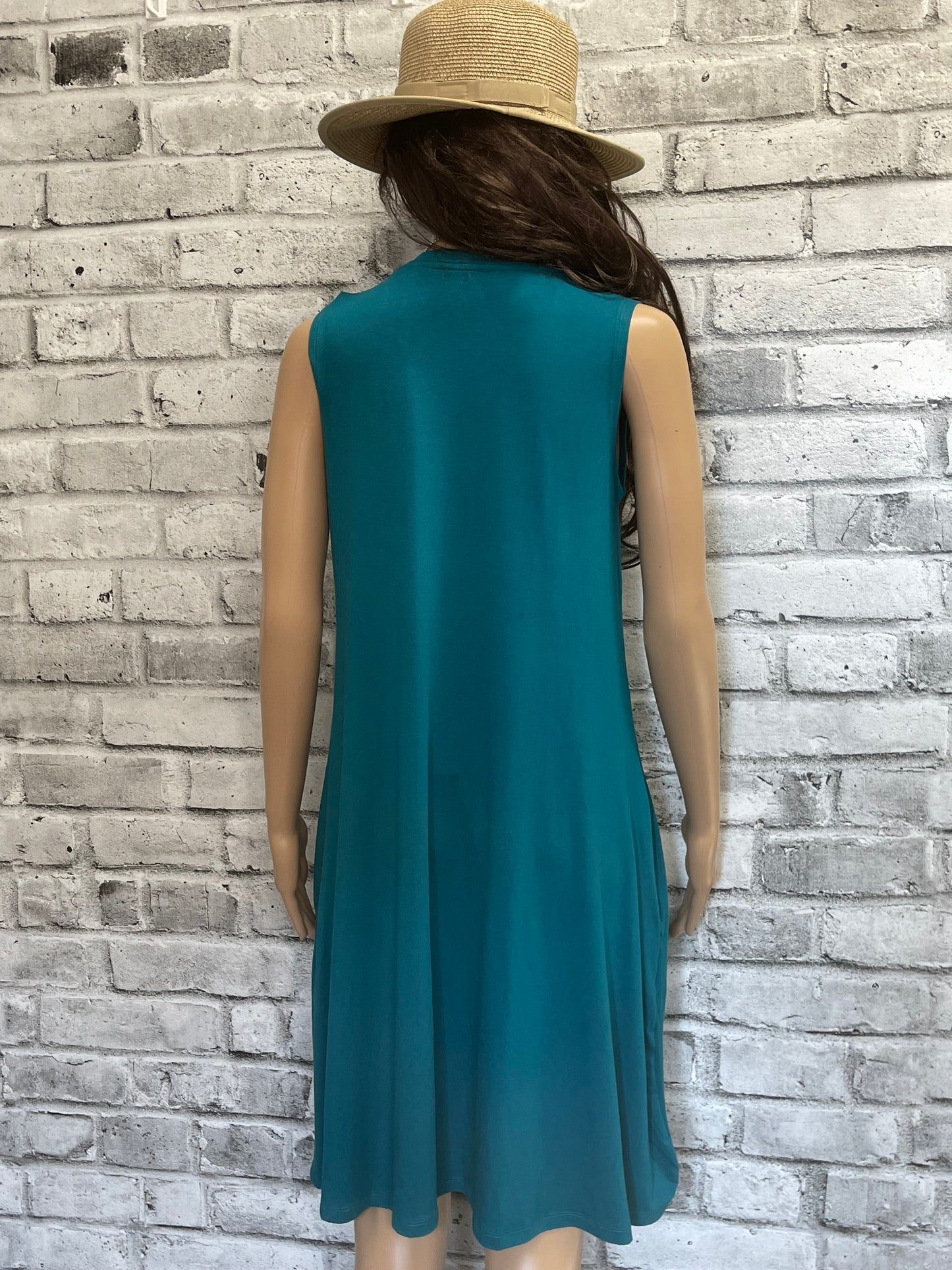 Teal Bamboo Dress with pockets