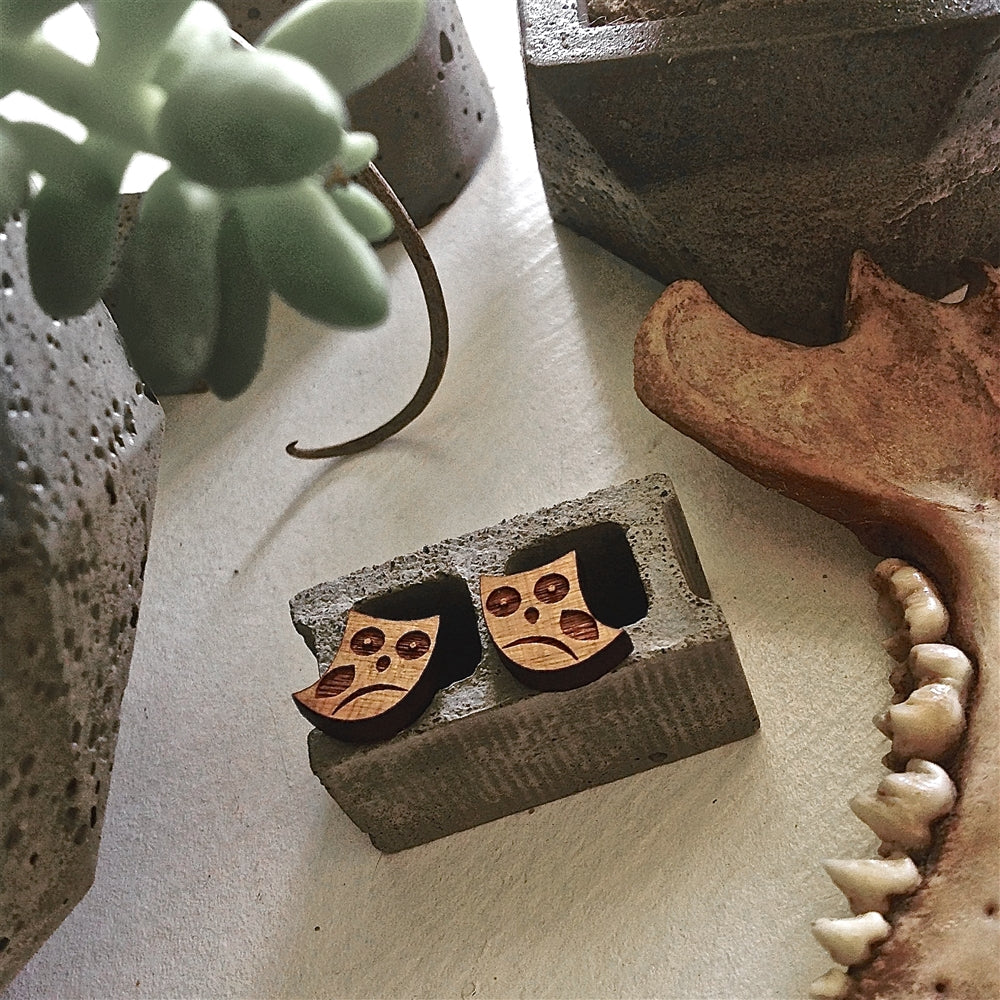 Cherrywood Owl Stud Earrings