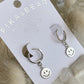 "Have a Nice Day" Smiley Face Hugger Hoop Earrings