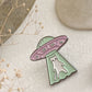 "Coming  or Going?" UFO Cat Lapel Pin