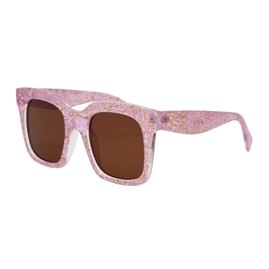 Waverly Pink Swirl Brown Polarized Sunglasses